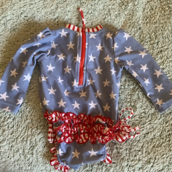 Caden Lane Blue and White Starry One Piece Swimsuit 3-6 months - Picture 2 of 3